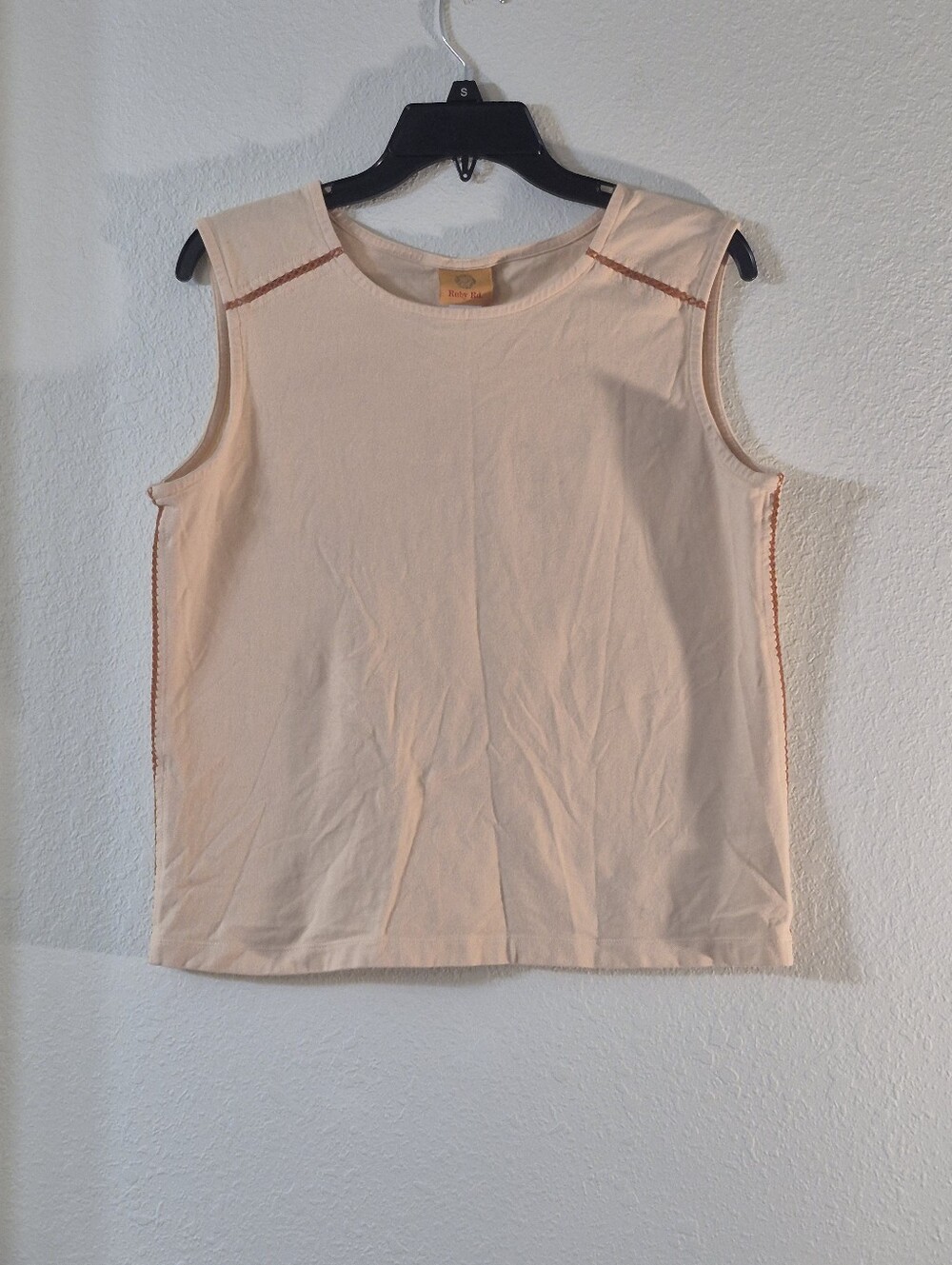 Ruby Rd. Peach Scoop Neck Sleeveless Tank